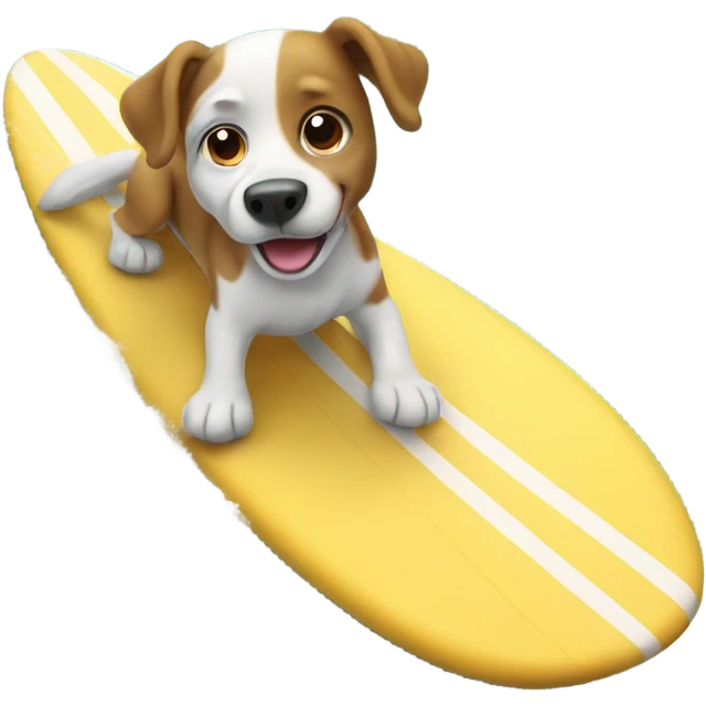 Dog surfing in the sea emoji