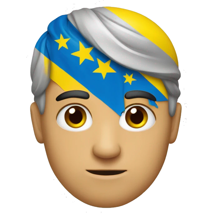 Mann mit ukrainischer Flagge emoji
