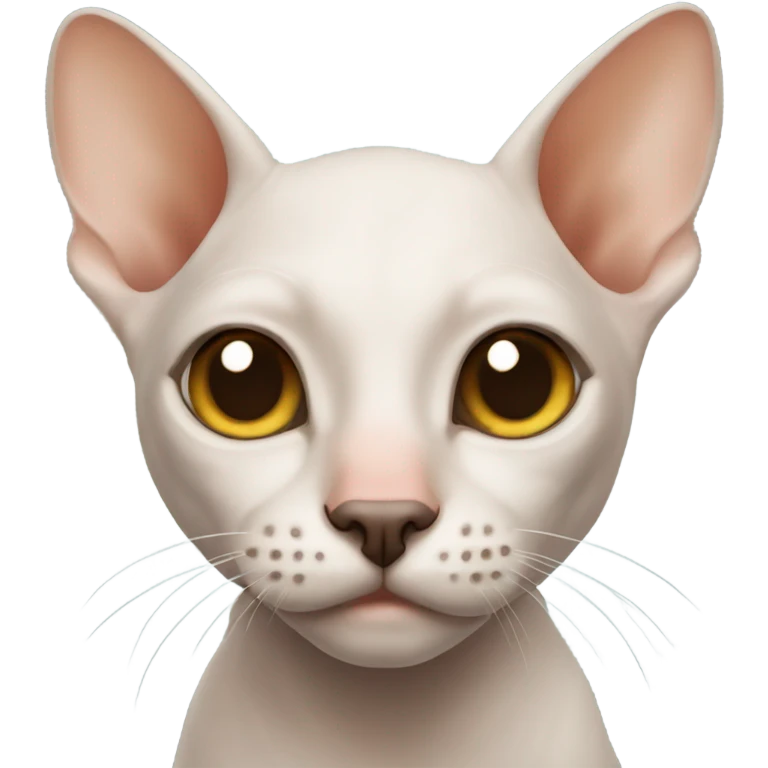 Hairless cat with brown nose emoji