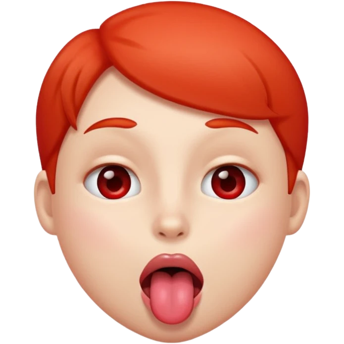 Sexy face with one tongue out, red cheeks, eyes rolled back into head in pleasure emoji