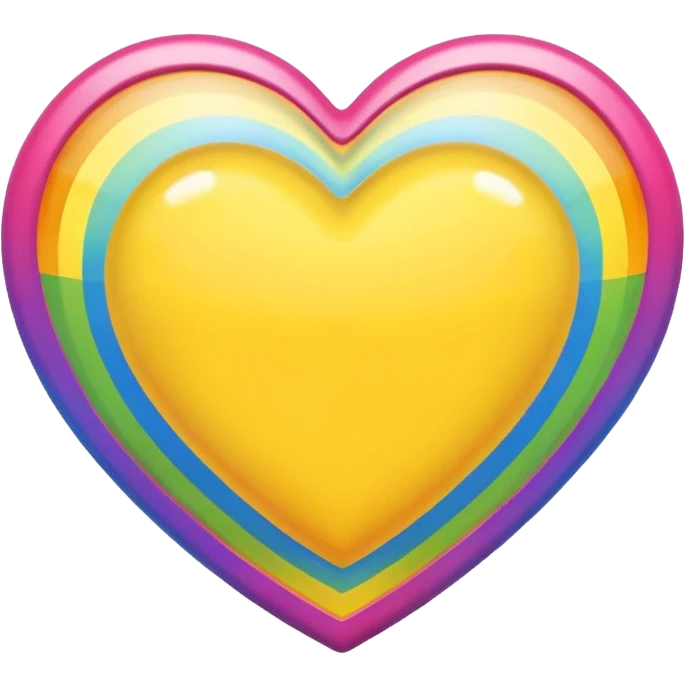 yellow heart with a rainbow border emoji