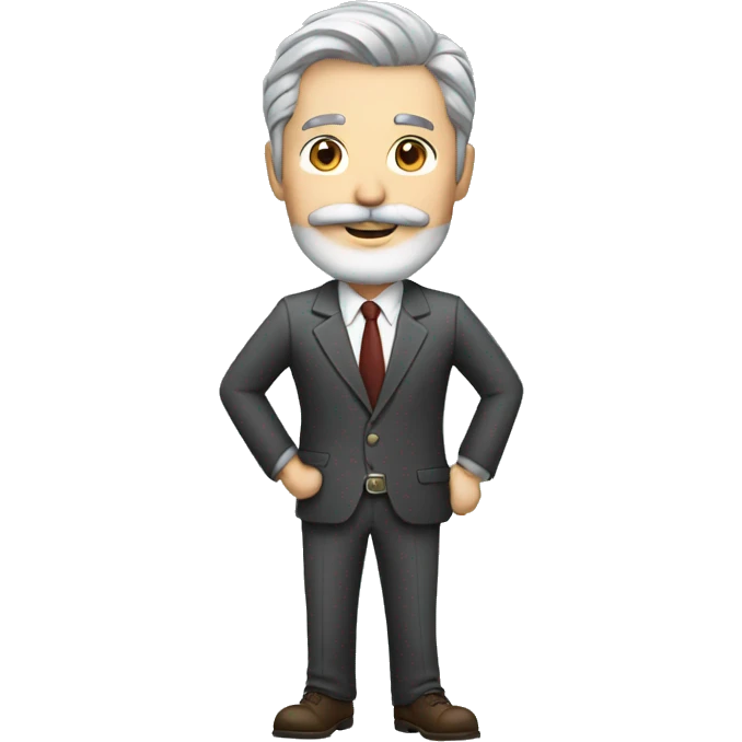 Realtor with gray hair, mustache and beard  emoji