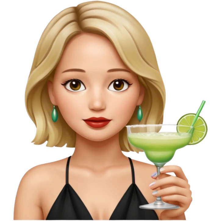 Jennifer Lawrence, drinking margerita  emoji