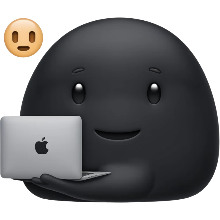 blob holding black macbook infront of home which is used in slack emoji