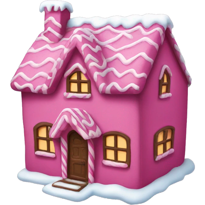 Cosy dark pink gingerbread house  emoji