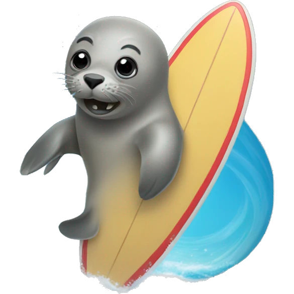 A seal on a surf board  emoji