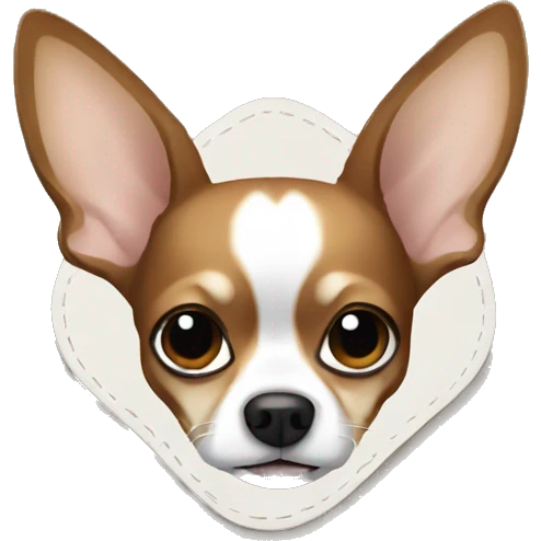 Brown and white chihuahua in car interior emoji