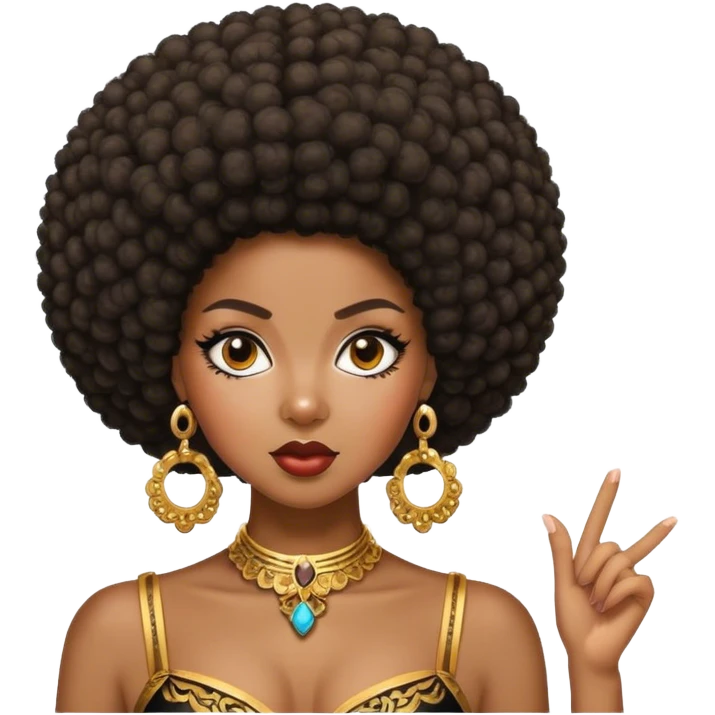 Sassy fancy black girl with Afro emoji