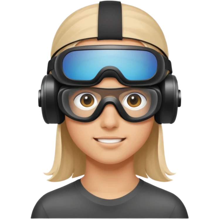 Teen with FPV goggles emoji