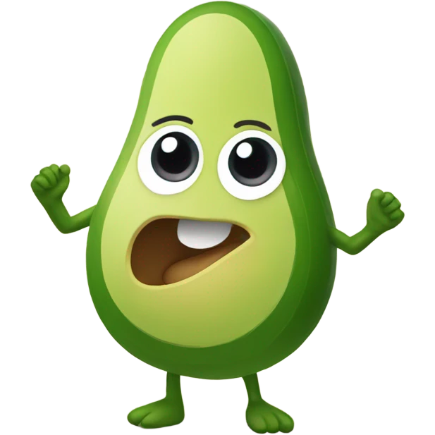 happy avocado with hands up emoji