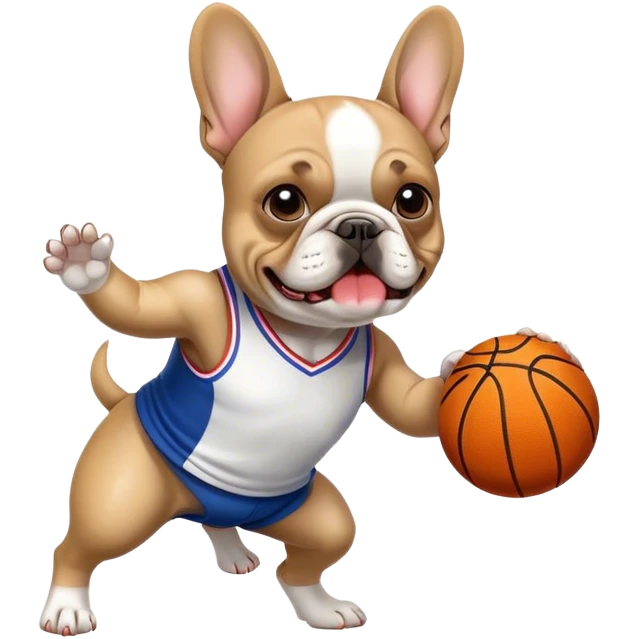 French bulldog Slam dunk emoji