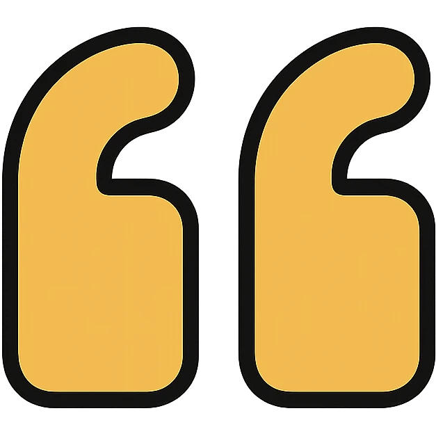 quotes icon in gold and black, outlined style emoji