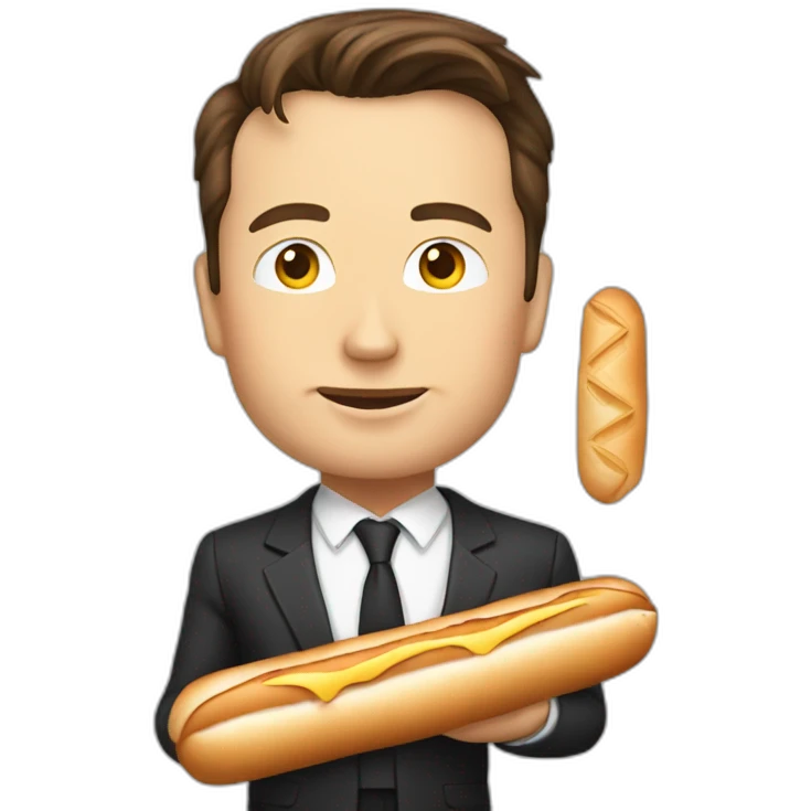 Elon musk tient baguette emoji