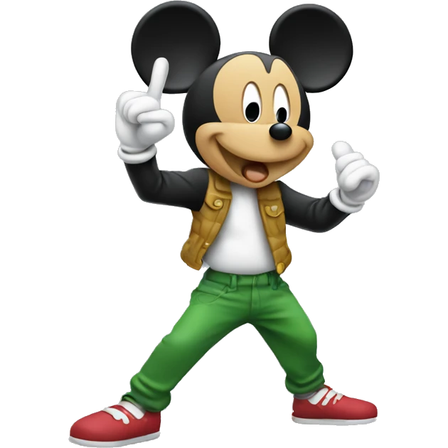 Micky mouse doing the dab emoji