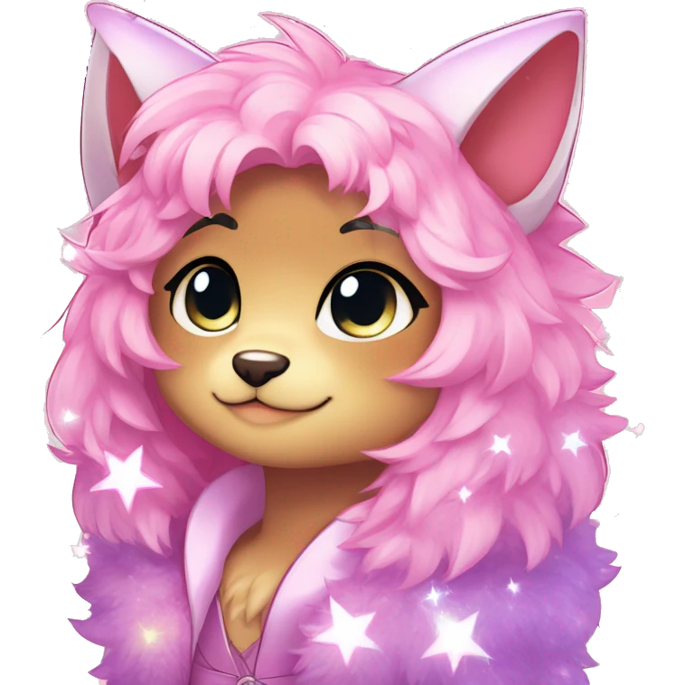 Anthro Shiny Pastel Glitter Sparkle Stars Pink Gradient Anime Chibi Fakémon Fur Sona emoji