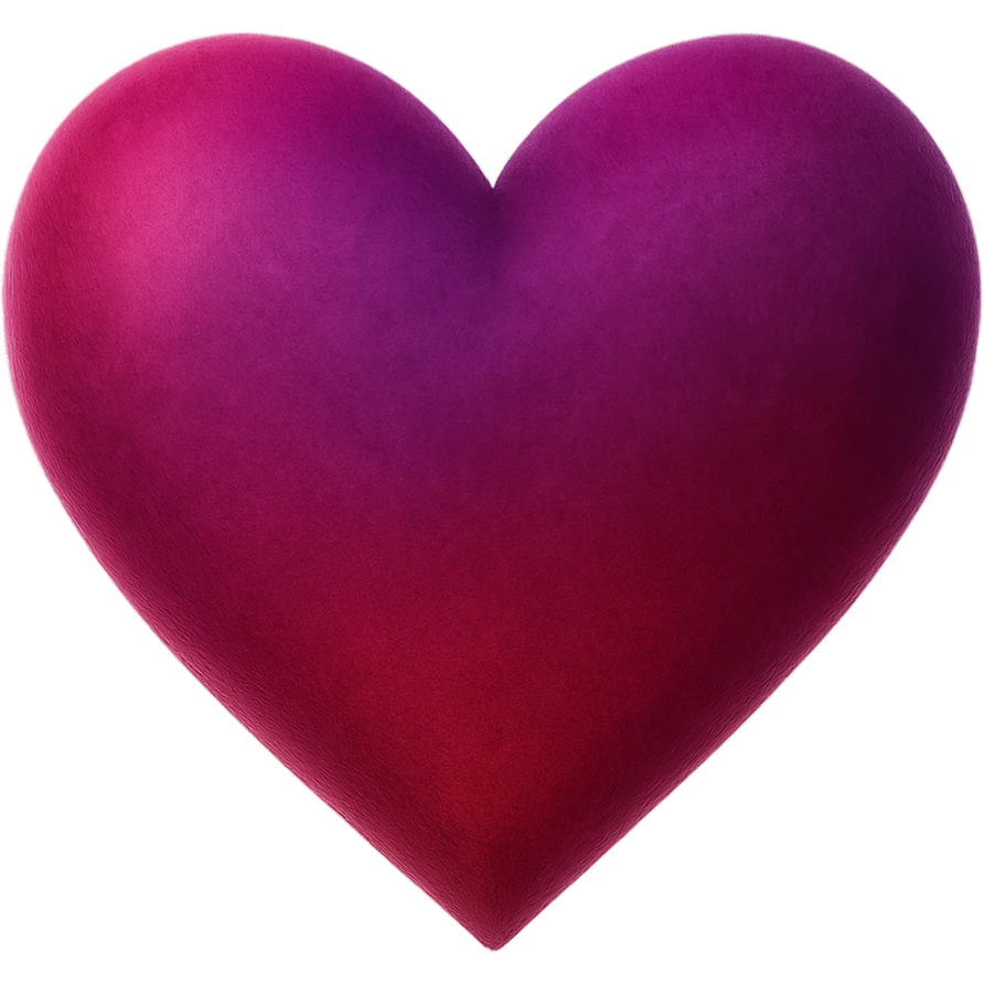 heart with a soft velvet gradient, digital illustration, no background emoji