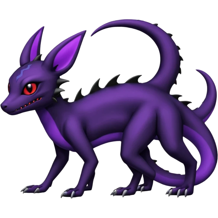 Evil Gothic Salandit-Umbreon-Fakémon-hybrid-creature (full body)  emoji