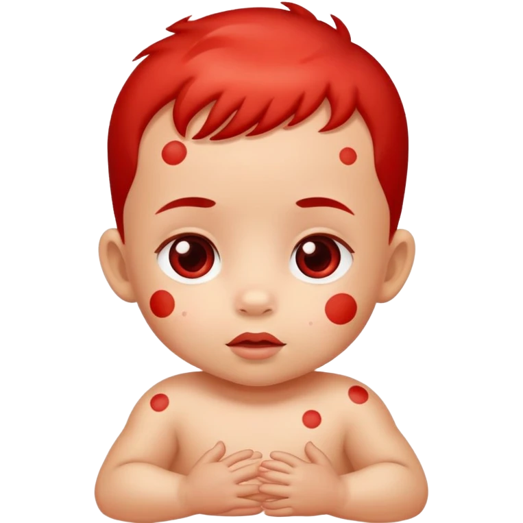 bebe com manchinhas vermelhos na pele emoji