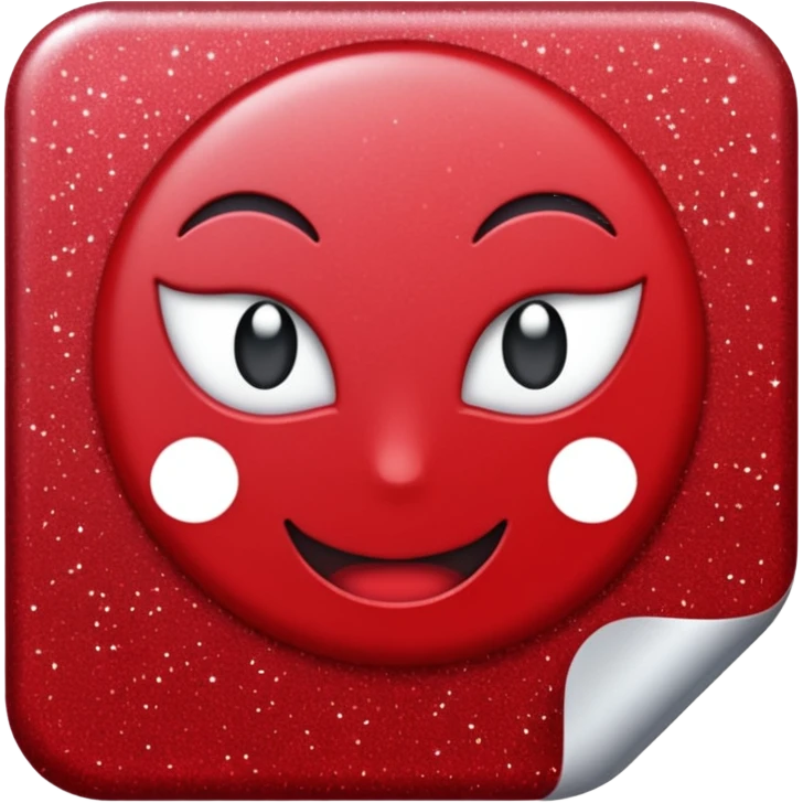 red glitter paper emoji