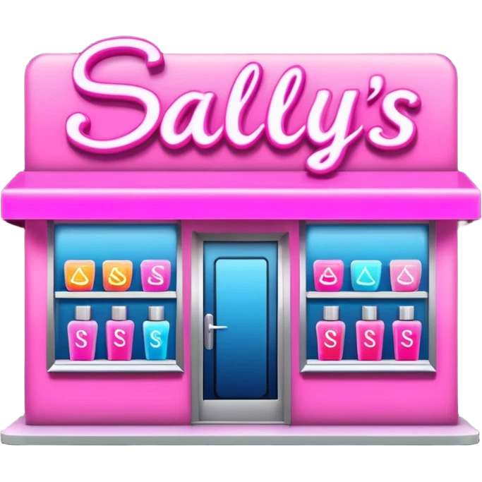 pink sally's beauty store in big letters emoji