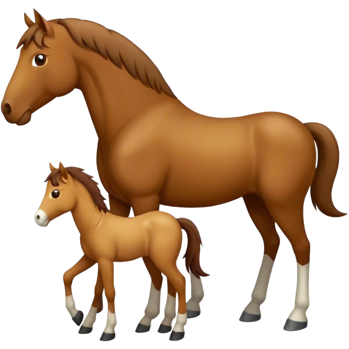 Big horse and little hors emoji