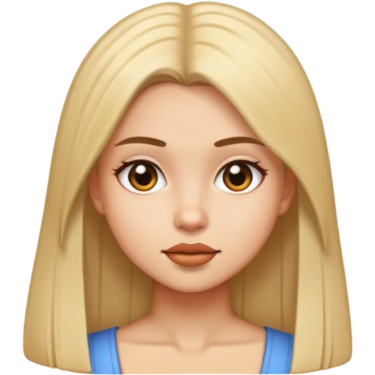 Girl with straight hair emoji