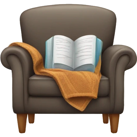 Armchair with blanket and book emoji