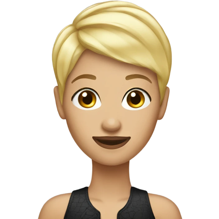 Blond crop pixie haircut woman  emoji
