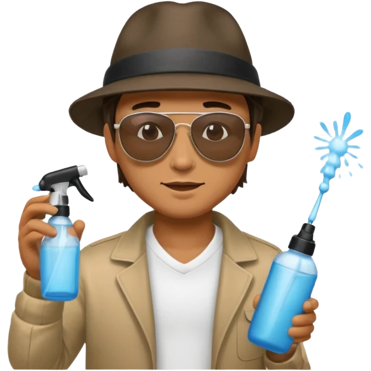 man spraying with spray emoji