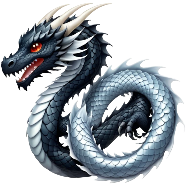 Black dragon white dragon emoji