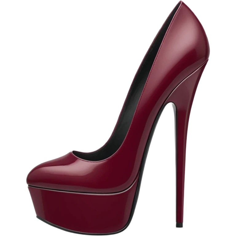 Burgundy high platform pleaser brand heels emoji