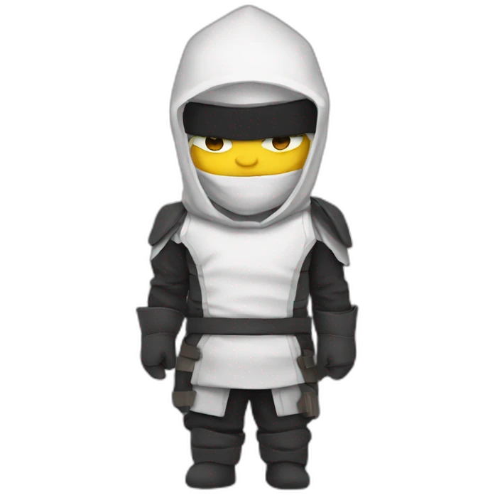 Dev ninja white with computer skin normal people emoji