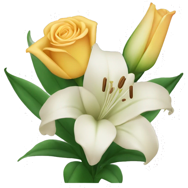 rose and lily bouquet emoji