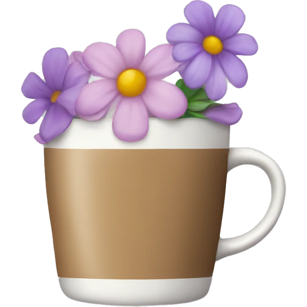 Coffee cup with flowers emoji