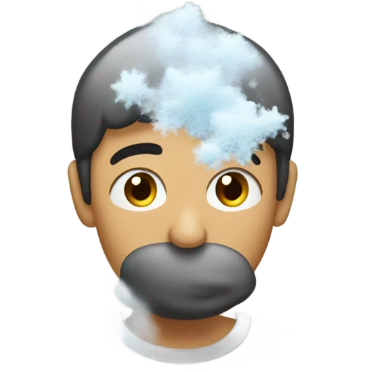 Someone sniffing powdered snow emoji