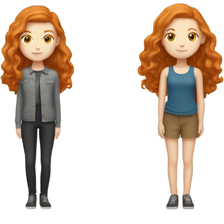 ginger girl and her brunette best friend emoji