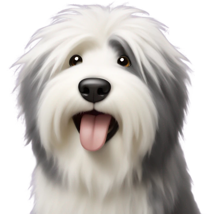 Old English Sheepdog eating butter  emoji