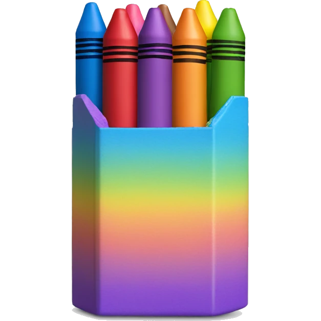Crayon Box with 6 Crayons Inside emoji