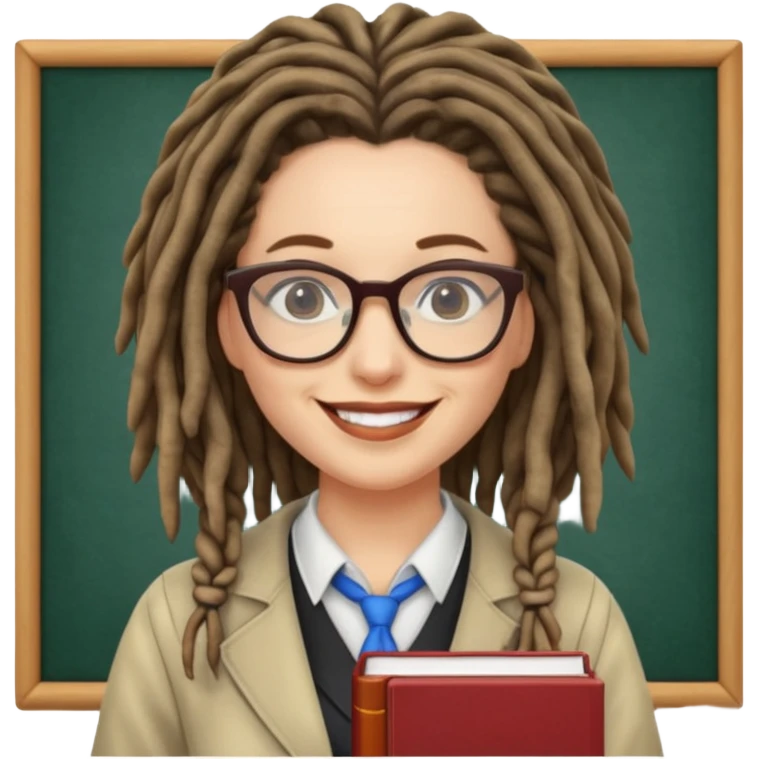 Dreadlocked librarian lady emoji