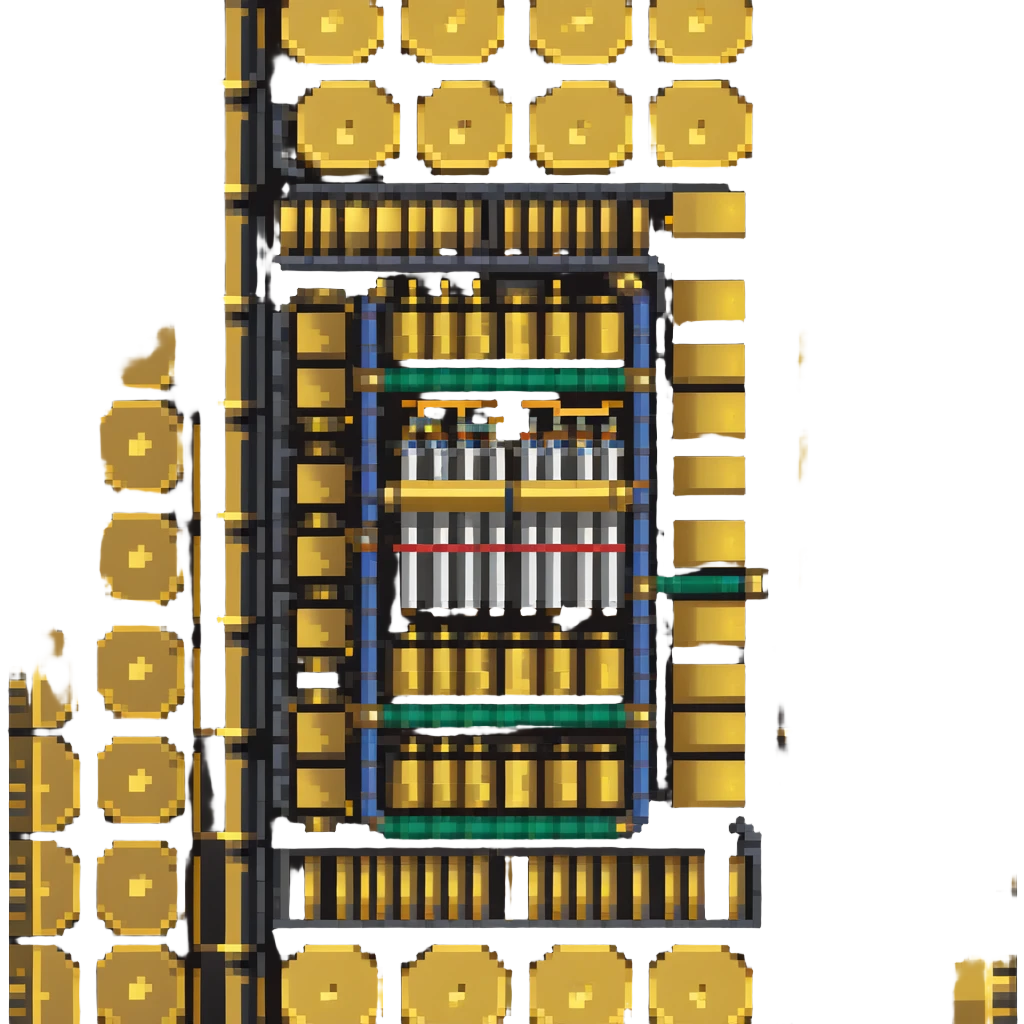 Google quantum computer gold chandelier with disks and tubes emoji