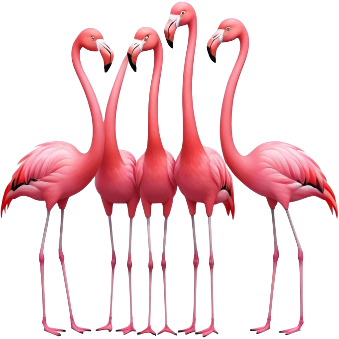group of flamingos standing together emoji