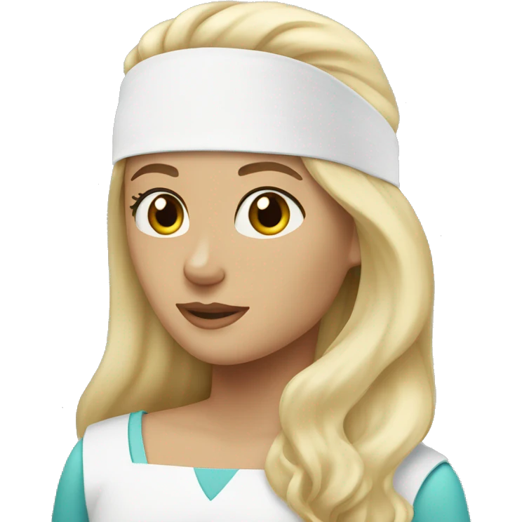 a long haired blond-haired women with a white medical head bandage emoji