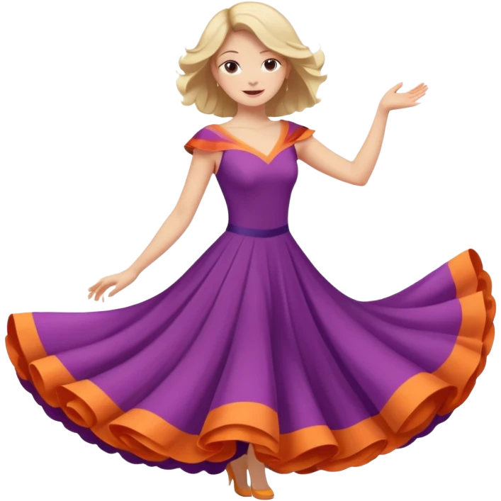 Woman Twirl occasion circle dress emoji