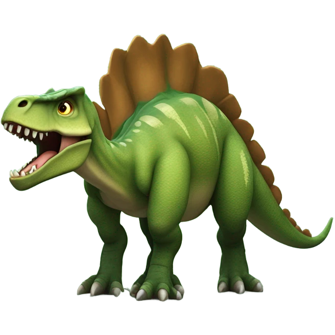 Dinosaur wearing a gold chain and baseball hat emoji