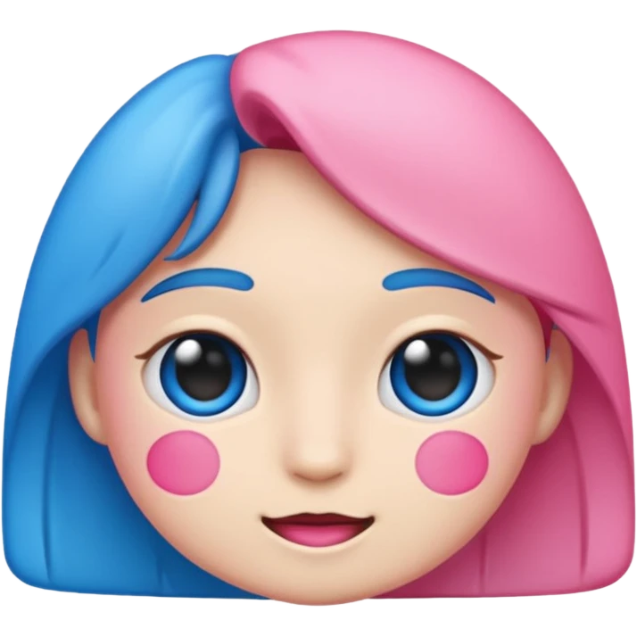 I would like a 67 emoji with pink and blue coloring, please emoji