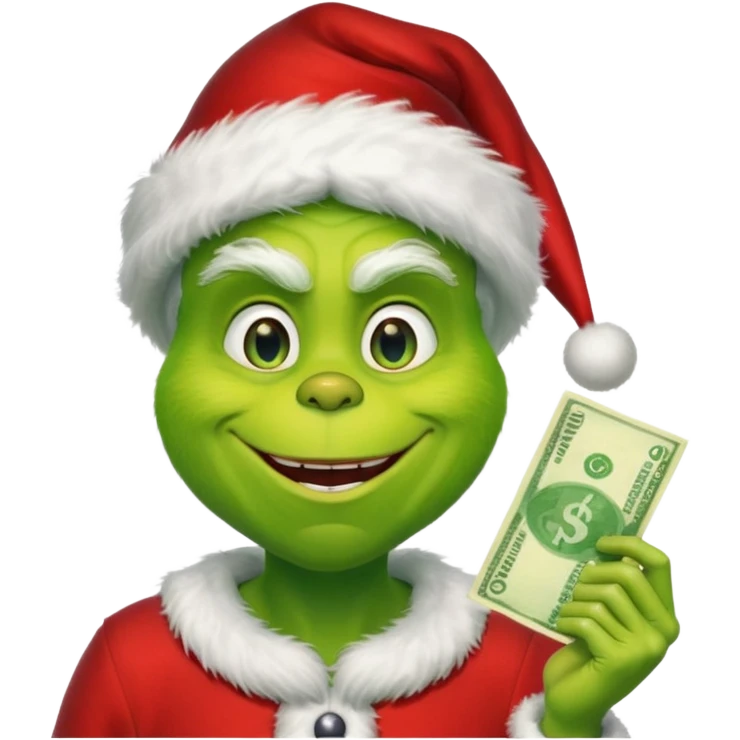 Grinch with money emoji