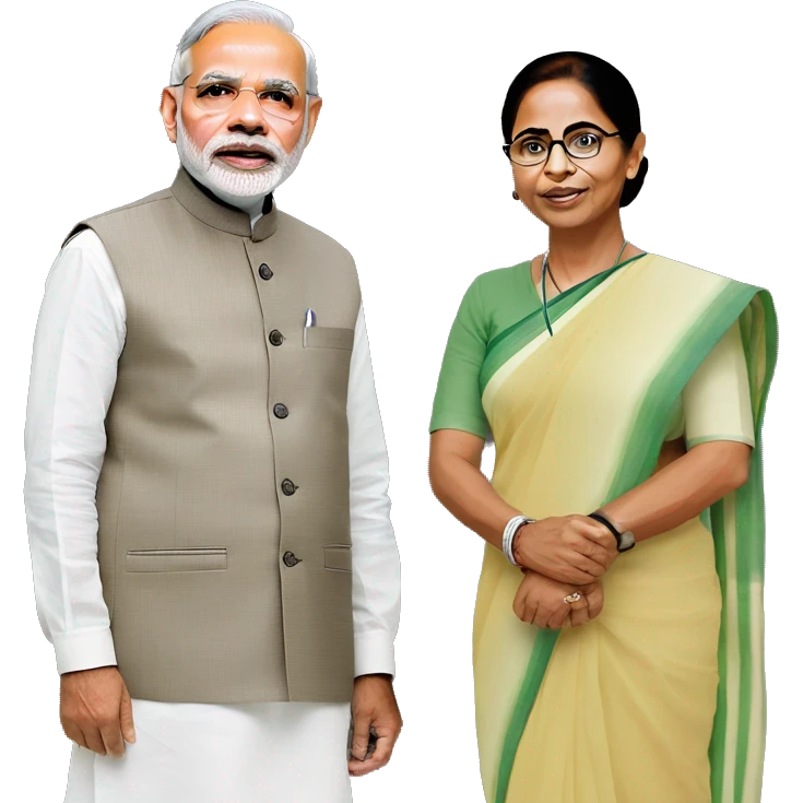 Narendra Modi and Mamata Banerjee  emoji