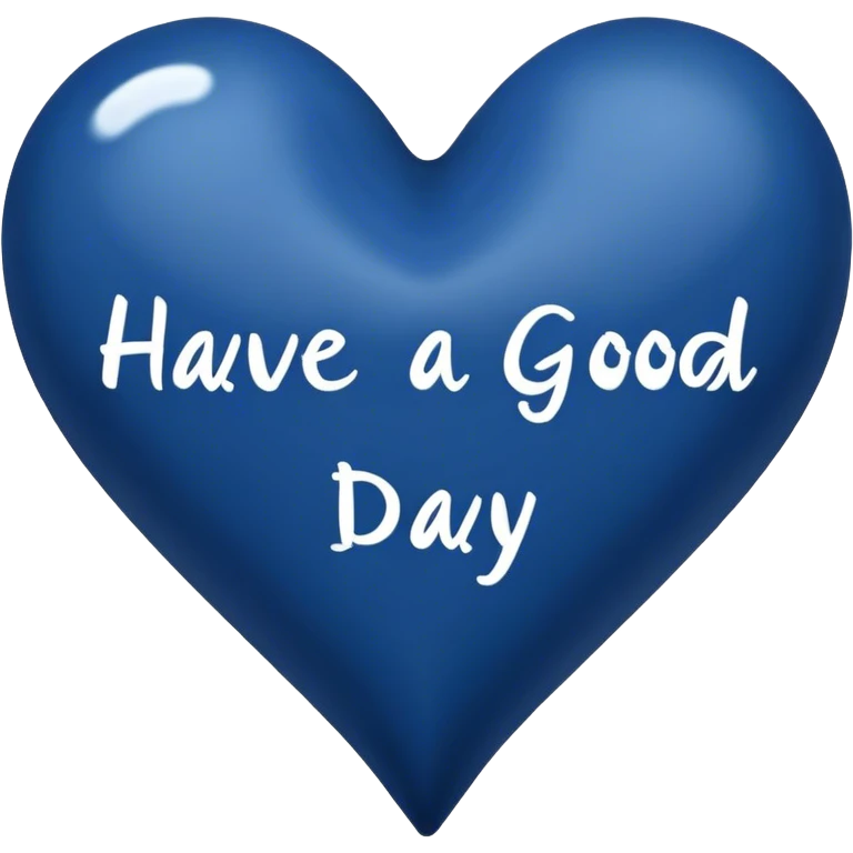 Dark blue heart with the words Have a Good Day in the middle emoji