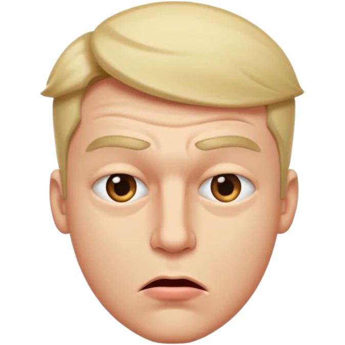 A male squinting his eyes but the mouth is blowing out emoji