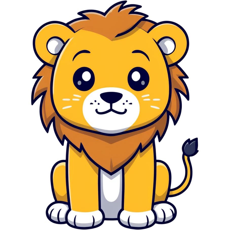 crying lion sticker style emoji